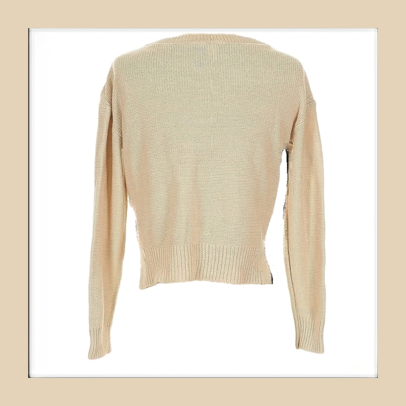 H & M/Divided Knit Cropped Long Sleeve Sweater - Tan - Extra Small EUC - Picture 9 of 9